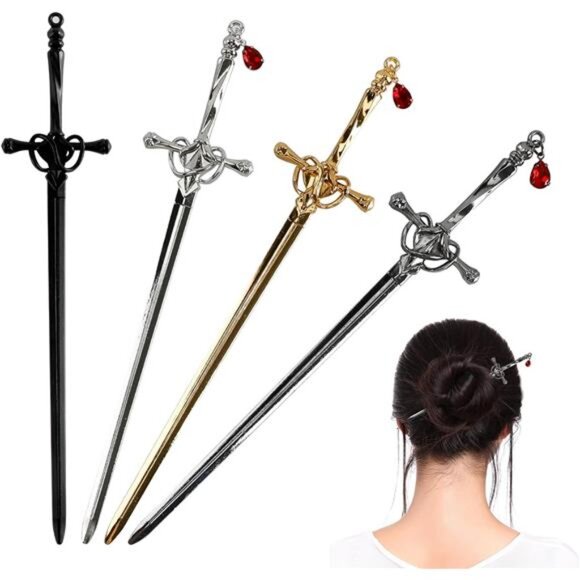 Accessories - 4Pcs Ancient Style Sword Hair Chopsticks Chinese Style Hair Sticks